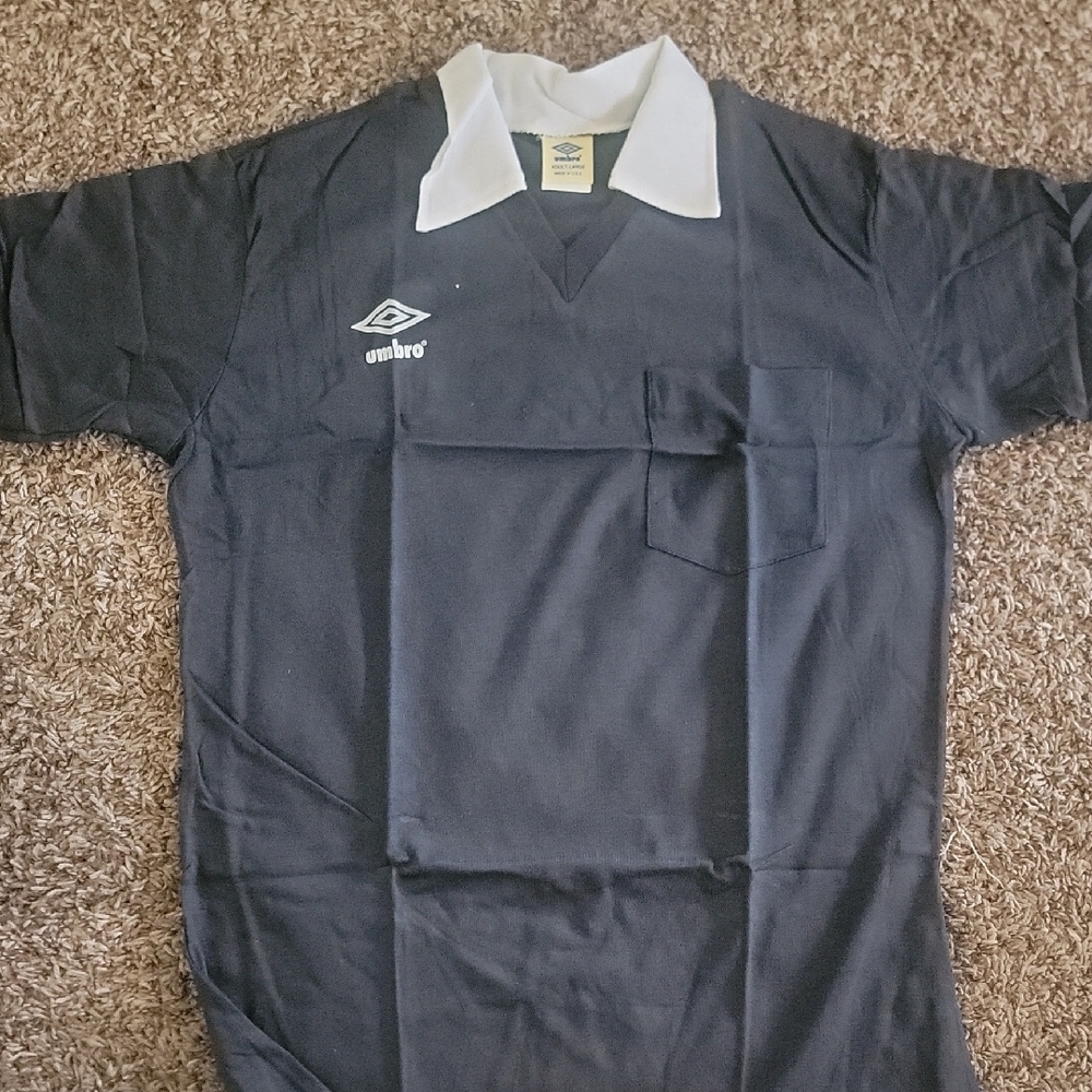Umbro 1980's Vintage Black and White Referee Jersey